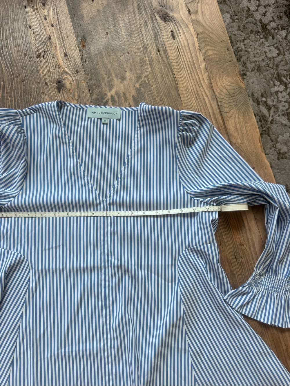 Tuckernuck Blue & White Stripe V-Neck Blouse - Picture 4 of 8